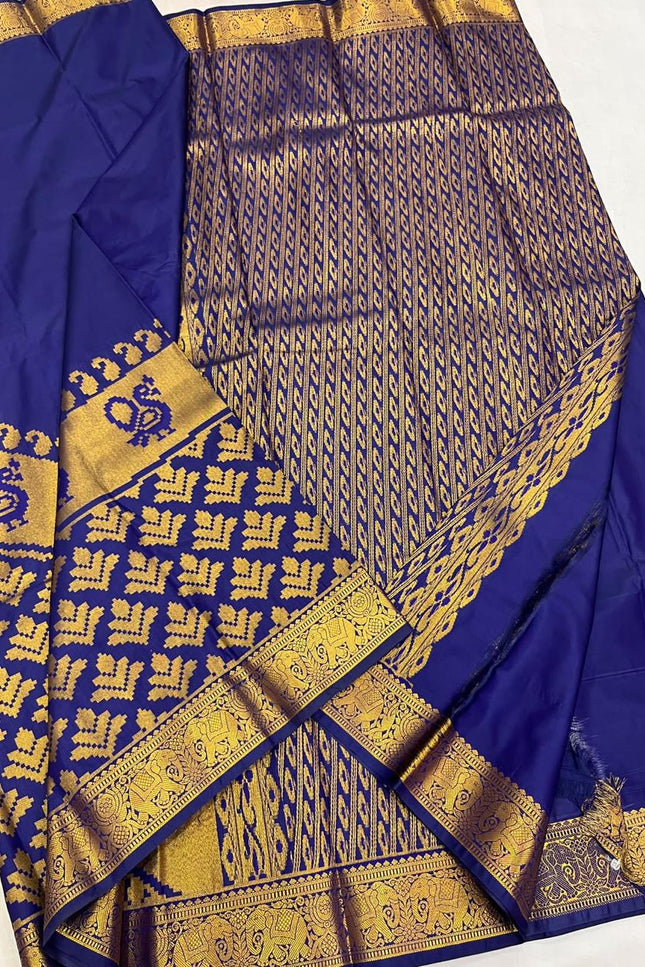 Kanchipuram Luxe Silk Saree with Zari Border - Rosepetals Luxe