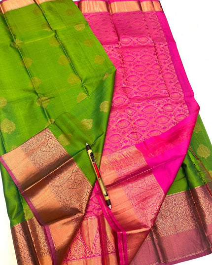 Kanchipuram Pure Silk Butta Saree | Handwoven | Silk Mark Certified - Rosepetals Luxe