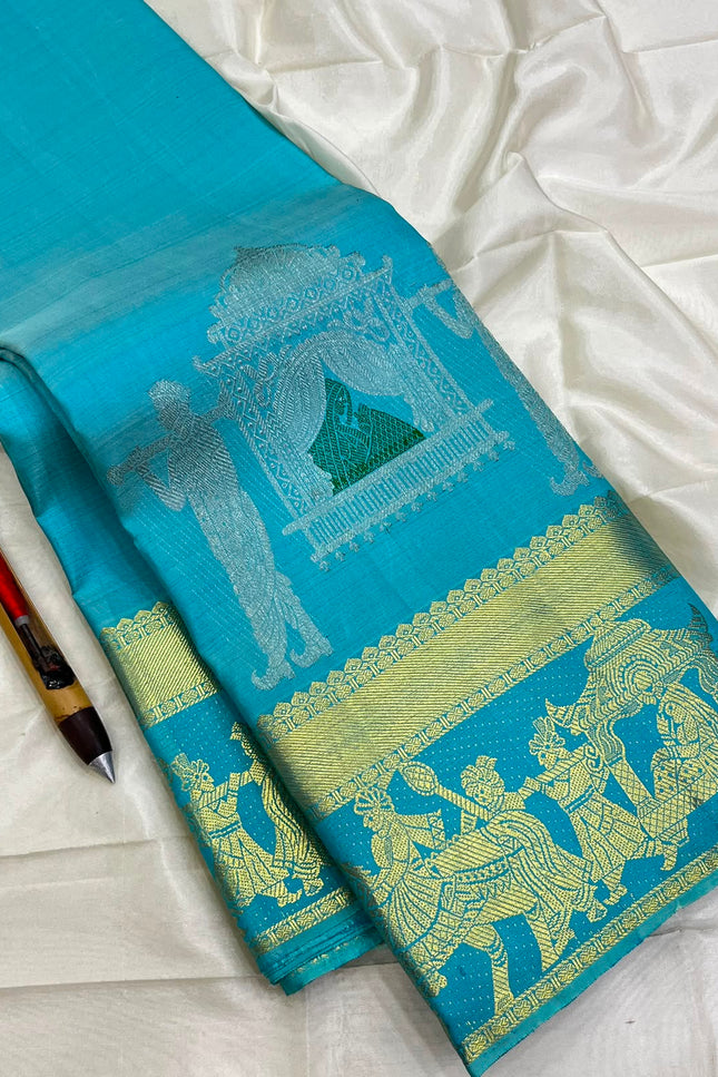 Kanchipuram Pure Silk Handloom Saree | Silk Mark Certified - Rosepetals Luxe