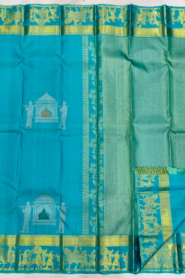 Kanchipuram Pure Silk Handloom Saree | Silk Mark Certified - Rosepetals Luxe