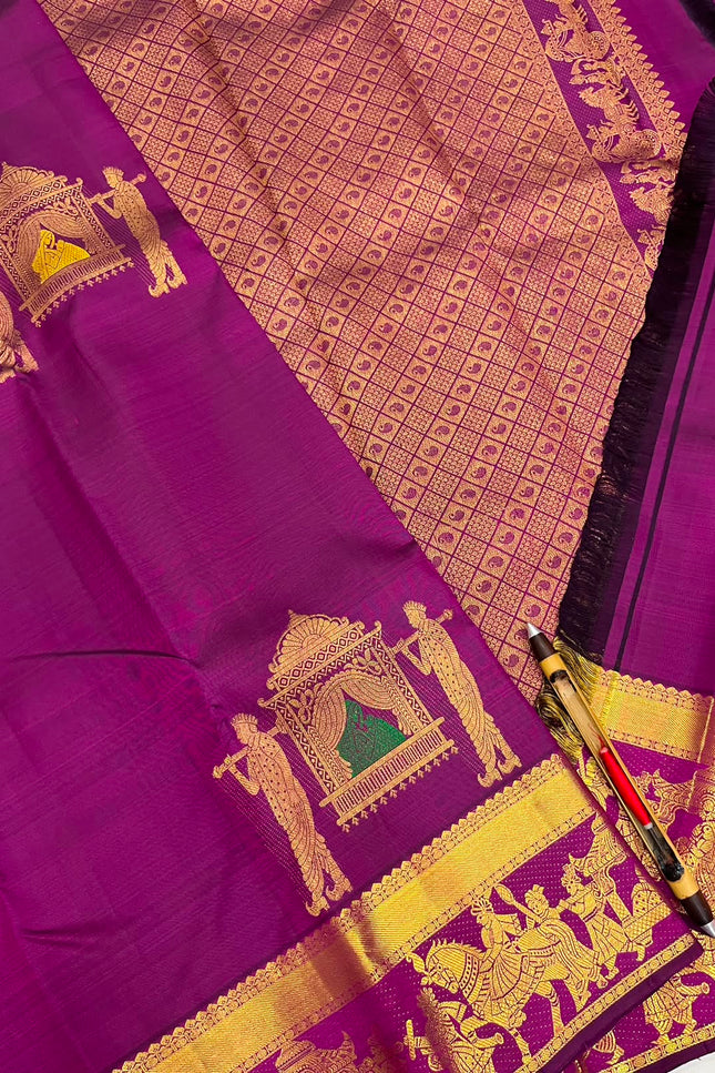Kanchipuram Pure Silk Handloom Saree | Silk Mark Certified - Rosepetals Luxe