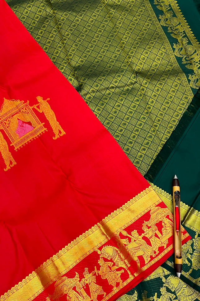 Kanchipuram Pure Silk Handloom Saree | Silk Mark Certified - Rosepetals Luxe