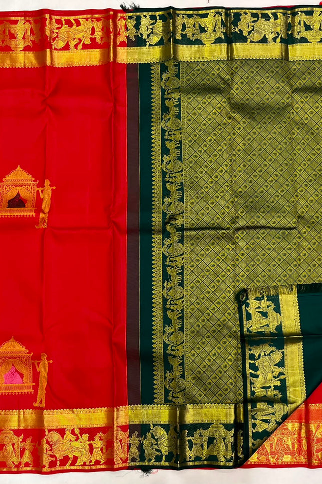Kanchipuram Pure Silk Handloom Saree | Silk Mark Certified - Rosepetals Luxe