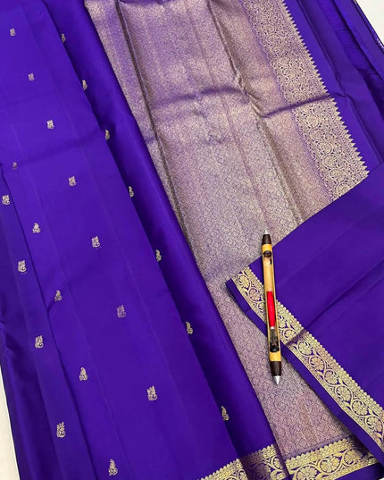 Kanchipuram Pure Silk Saree | Fancy Butta Design | Silk Mark Certified | 5 Colours - Rosepetals Luxe