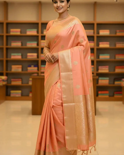 Kanchipuram Pure Silk Saree | Fancy Butta Design | Silk Mark Certified | 5 Colours - Rosepetals Luxe
