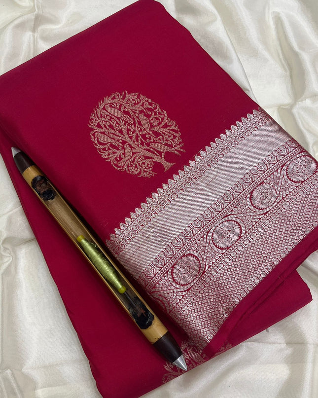 Kanchipuram Pure Silk Saree | Fancy Butta | Silk Mark Certified - Rosepetals Luxe