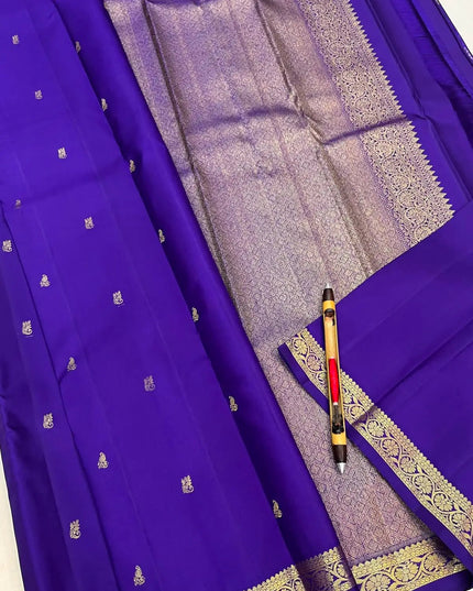 Kanchipuram Pure Silk Saree | Fancy Butta Weave | Handloom | Silk Mark Certified - Rosepetals Luxe