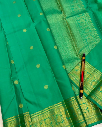 Kanchipuram Pure Silk Saree | Fancy Butta Weave | Handloom | Silk Mark Certified - Rosepetals Luxe