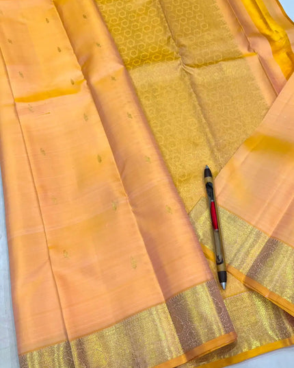 Kanchipuram Pure Silk Saree | Fancy Butta Weave | Handloom | Silk Mark Certified - Rosepetals Luxe