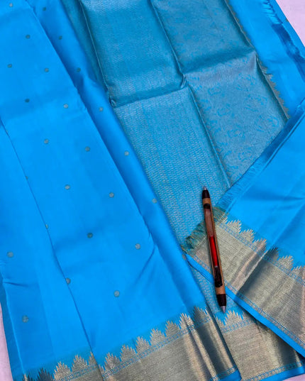 Kanchipuram Pure Silk Saree | Fancy Butta Weave | Handloom | Silk Mark Certified - Rosepetals Luxe