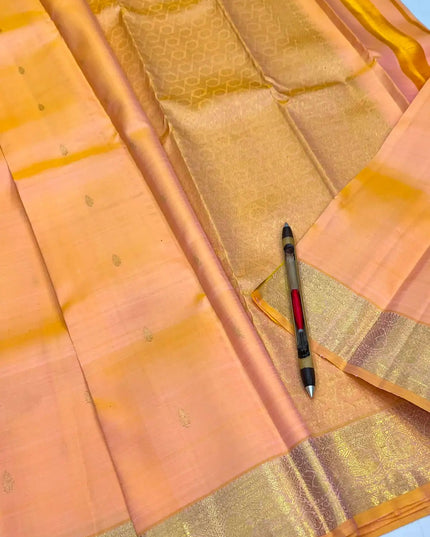 Kanchipuram Pure Silk Saree | Fancy Butta Weave | Handloom | Silk Mark Certified - Rosepetals Luxe