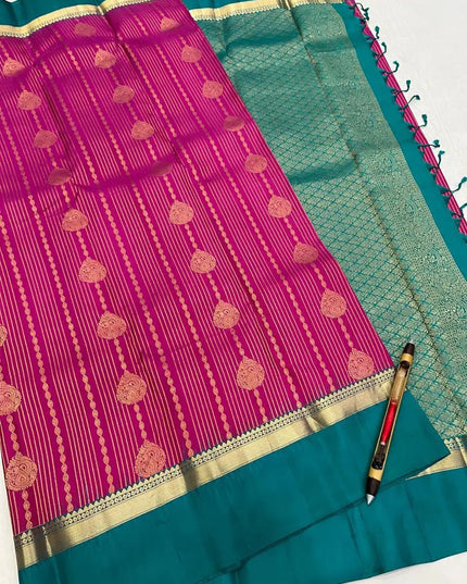 Kanchipuram Pure Silk Saree | Silk Mark Certified - Rosepetals Luxe
