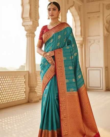 Kanchipuram Pure Silk Saree | Silk Mark Certified - Rosepetals Luxe