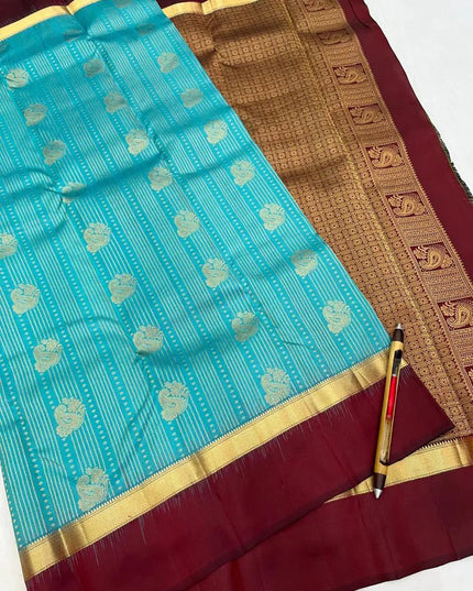 Kanchipuram Pure Silk Saree | Silk Mark Certified - Rosepetals Luxe