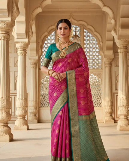 Kanchipuram Pure Silk Saree | Silk Mark Certified - Rosepetals Luxe