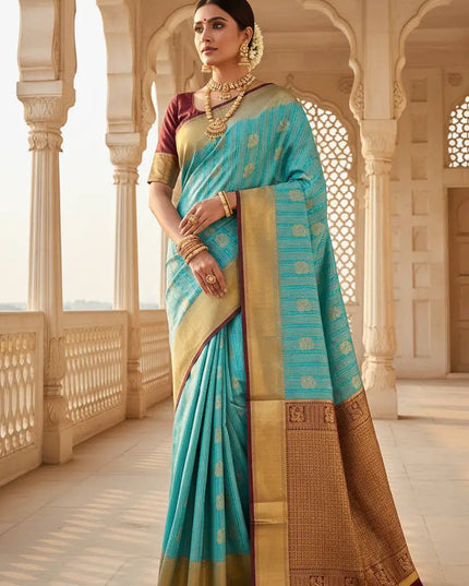 Kanchipuram Pure Silk Saree | Silk Mark Certified - Rosepetals Luxe