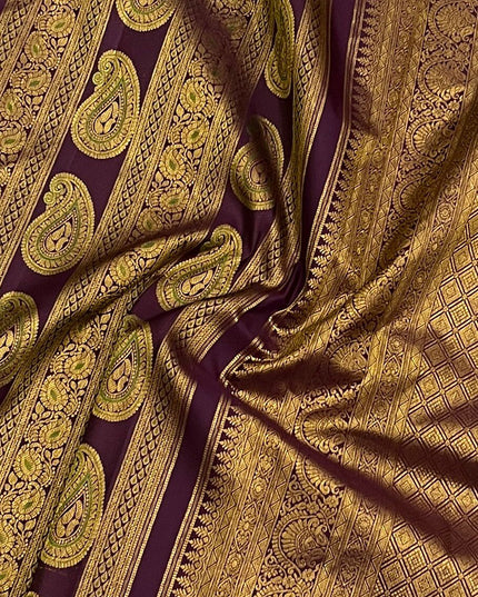 Kanchipuram Pure Silk Saree | Silk Mark Certified | Traditional Zari Weave | Bridal & Wedding Wear - Rosepetals Luxe