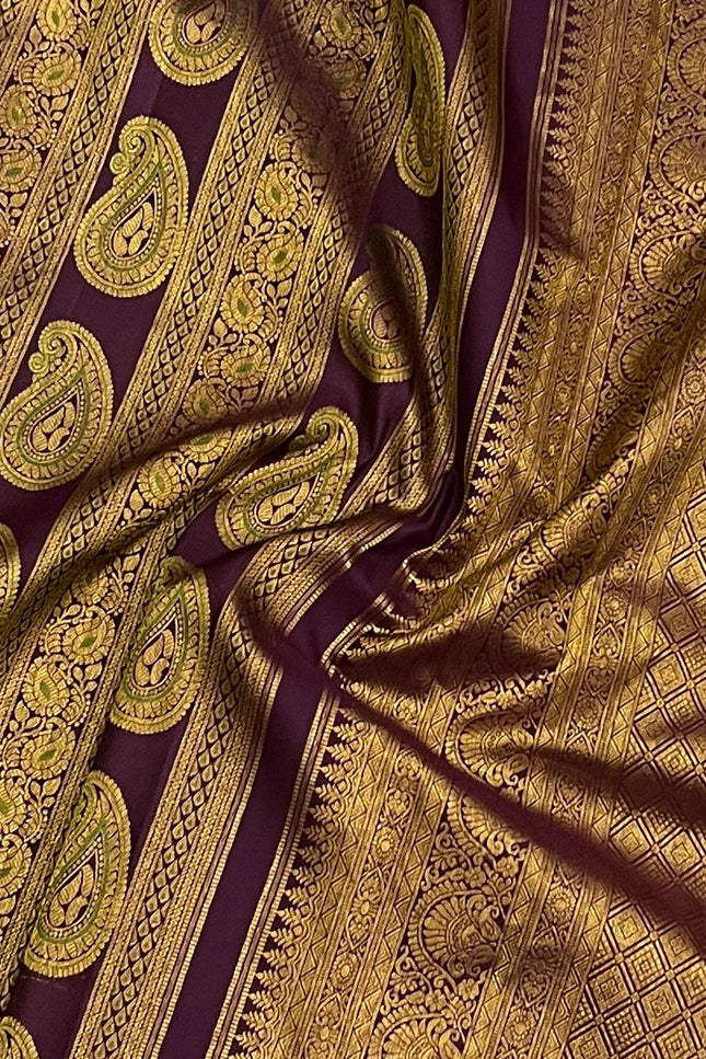 Kanchipuram Pure Silk Saree | Silk Mark Certified | Traditional Zari Weave | Bridal & Wedding Wear - Rosepetals Luxe