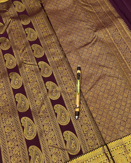 Kanchipuram Pure Silk Saree | Silk Mark Certified | Traditional Zari Weave | Bridal & Wedding Wear - Rosepetals Luxe