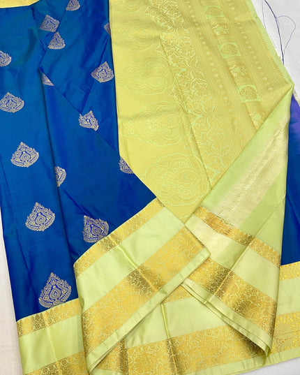 Kanchipuram Pure Silk Saree with Dancing Butta - Rosepetals Luxe