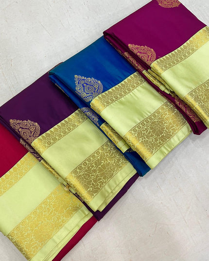 Kanchipuram Pure Silk Saree with Dancing Butta - Rosepetals Luxe