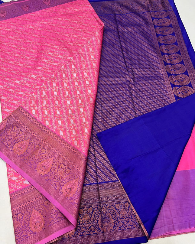 Kanchipuram Semi Silk Kerala Bridal Saree Collection - Rosepetals Luxe