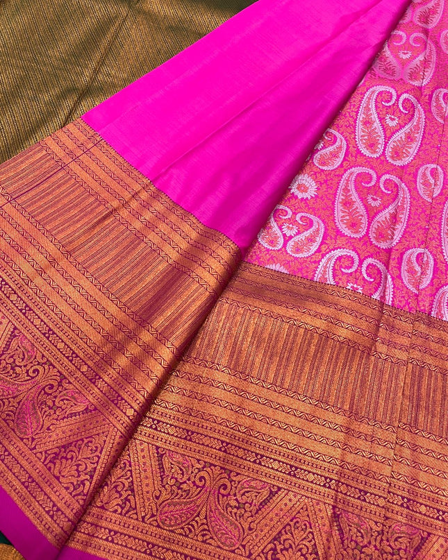 Kanchipuram Semi Silk Kerala Bridal Saree Collection - Rosepetals Luxe