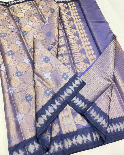 Kanchipuram Semi Tissue Saree | Sheer Zari Shimmer | Festive Luxury Collection - Rosepetals Luxe