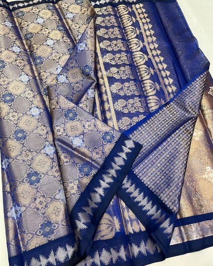 Kanchipuram Semi Tissue Saree | Sheer Zari Shimmer | Festive Luxury Collection - Rosepetals Luxe