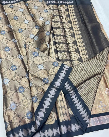Kanchipuram Semi Tissue Saree | Sheer Zari Shimmer | Festive Luxury Collection - Rosepetals Luxe