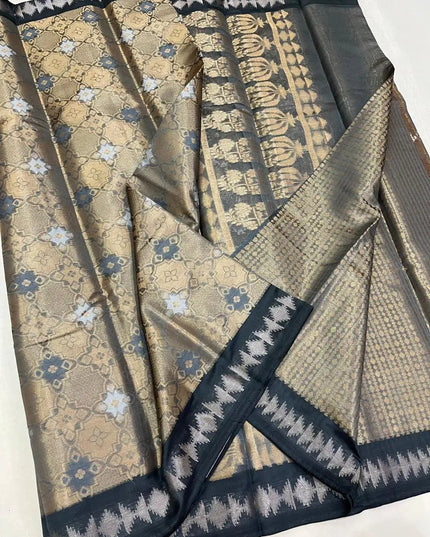 Kanchipuram Semi Tissue Saree | Sheer Zari Shimmer | Festive Luxury Collection - Rosepetals Luxe