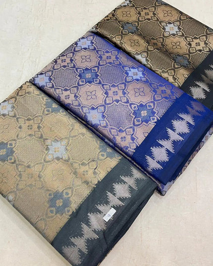 Kanchipuram Semi Tissue Saree | Sheer Zari Shimmer | Festive Luxury Collection - Rosepetals Luxe