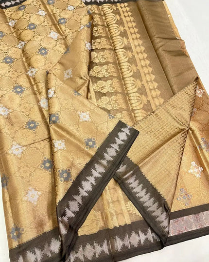 Kanchipuram Semi Tissue Saree | Sheer Zari Shimmer | Festive Luxury Collection - Rosepetals Luxe