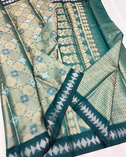 Kanchipuram Semi Tissue Saree | Sheer Zari Shimmer | Festive Luxury Collection - Rosepetals Luxe
