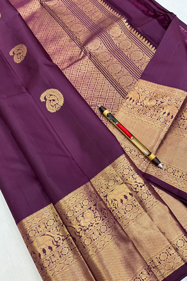 Kanchipuram Silk Butta Saree | Silk Mark Certified - Rosepetals Luxe