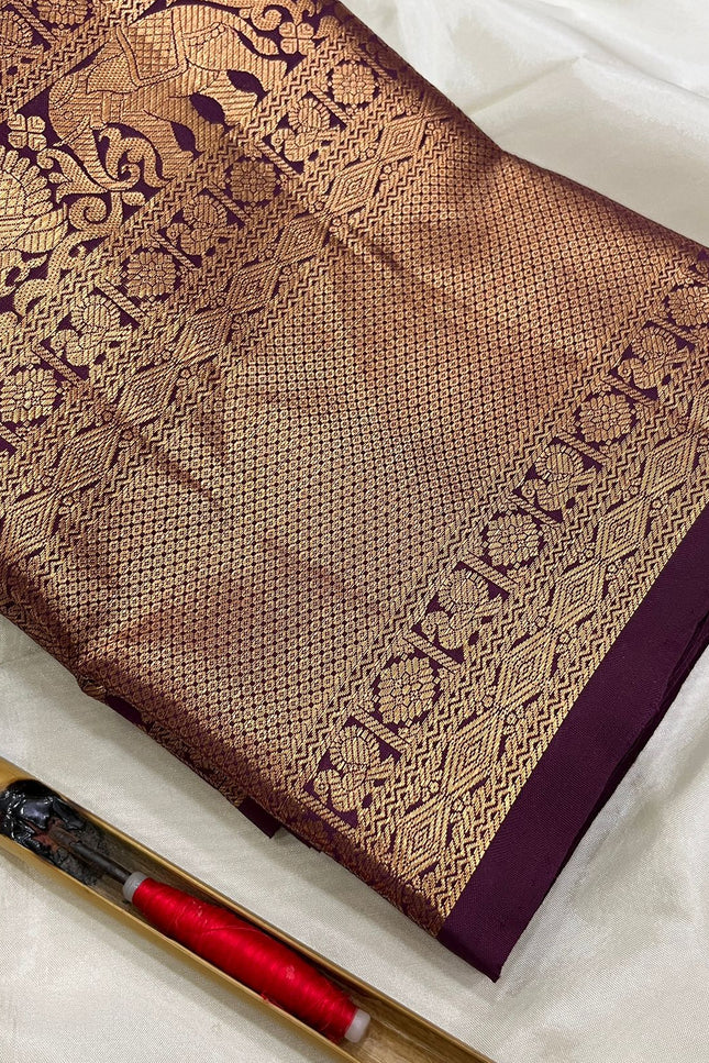 Kanchipuram Silk Butta Saree | Silk Mark Certified - Rosepetals Luxe