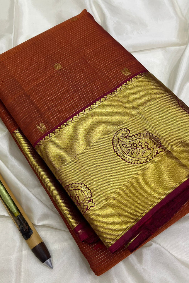 Kanchipuram Silk Saree | Vaira Oosi Handloom | Silk Mark Certified | Bridal & Wedding Wear - Rosepetals Luxe