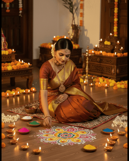 Kanchipuram Silk Saree | Vaira Oosi Handloom | Silk Mark Certified | Bridal & Wedding Wear - Rosepetals Luxe