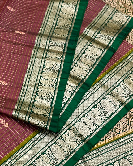 Kanchipuram Soft Silk Saree | Vairavoosi Temple Border | Zari Weave - Rosepetals Luxe