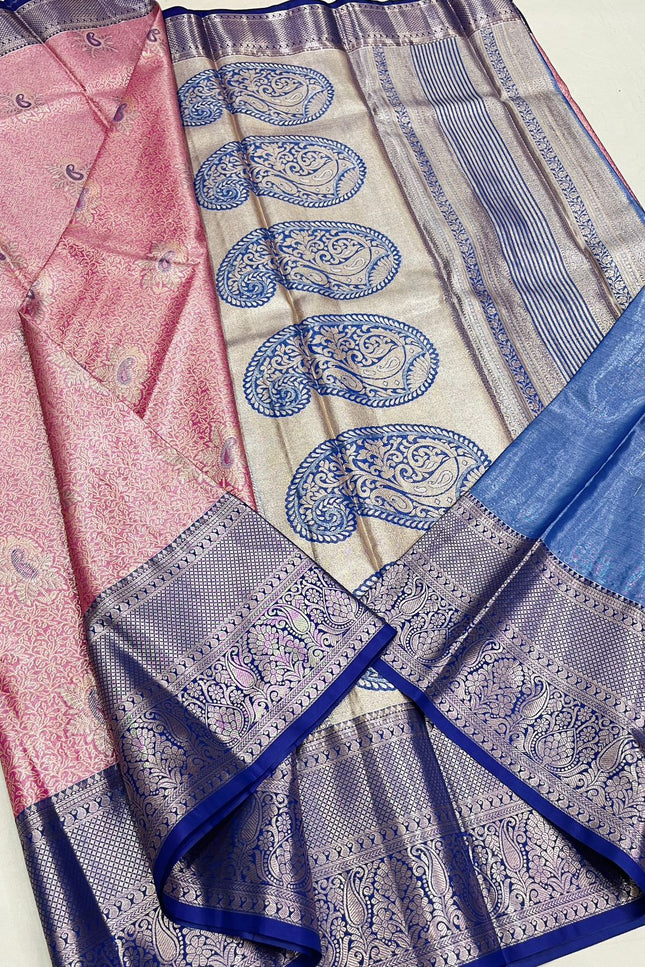 Kanchipuram Tissue Silk Saree | Luxe Silk Colour Collection | Festive & Wedding Wear - Rosepetals Luxe