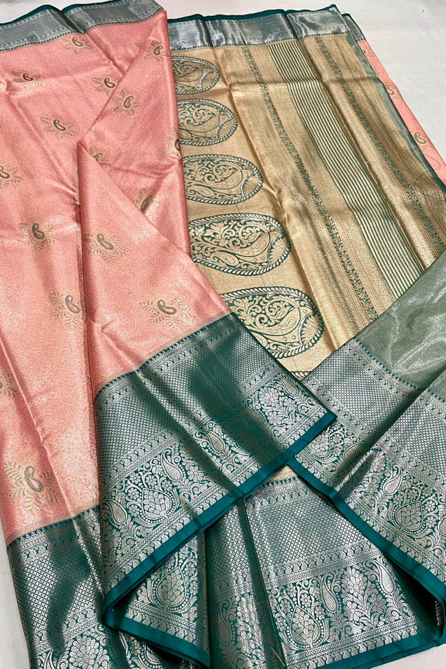 Kanchipuram Tissue Silk Saree | Luxe Silk Colour Collection | Festive & Wedding Wear - Rosepetals Luxe