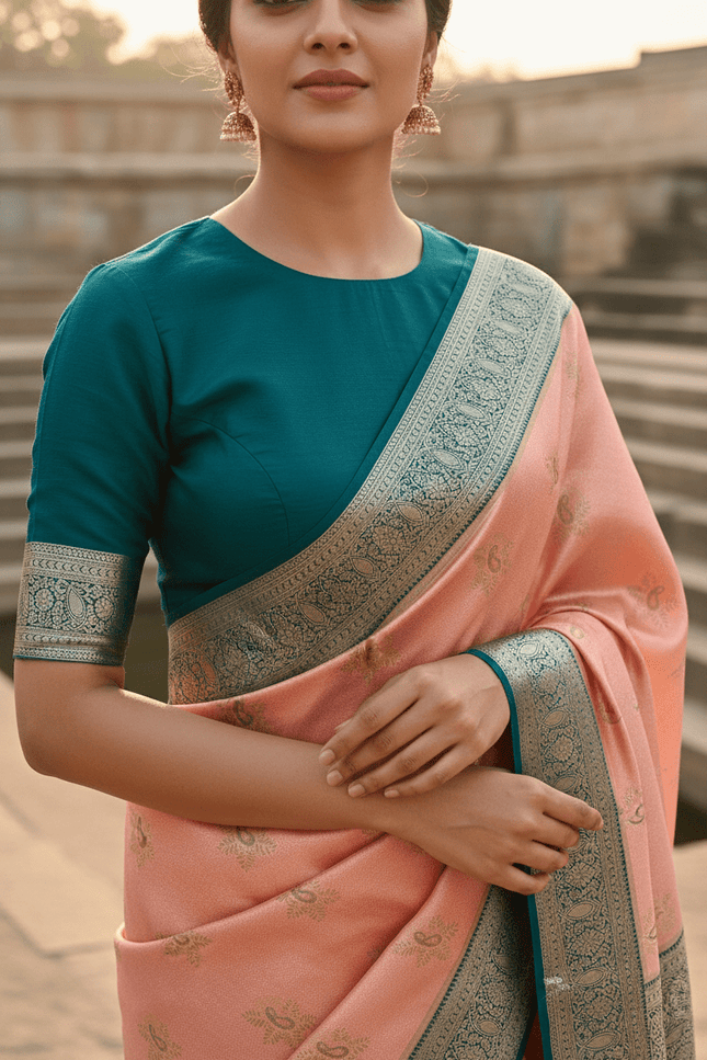 Kanchipuram Tissue Silk Saree | Luxe Silk Colour Collection | Festive & Wedding Wear - Rosepetals Luxe