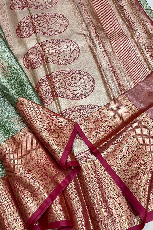 Kanchipuram Tissue Silk Saree | Luxe Silk Colour Collection | Festive & Wedding Wear - Rosepetals Luxe