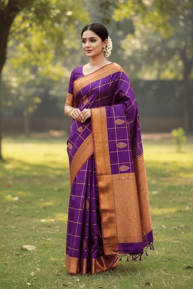 Kanchipuram Vaira Oosi Pure Silk Saree | Handloom | Silk Mark Certified - Rosepetals Luxe