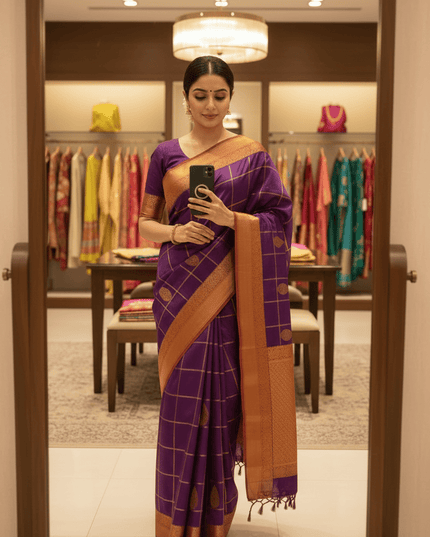 Kanchipuram Vaira Oosi Pure Silk Saree | Handloom | Silk Mark Certified - Rosepetals Luxe