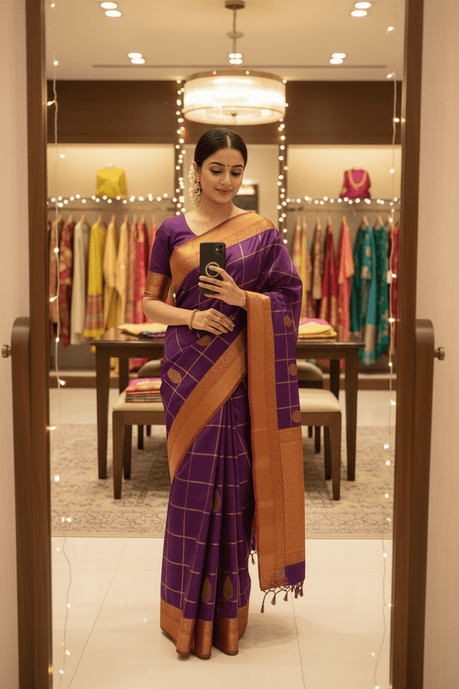 Kanchipuram Vaira Oosi Pure Silk Saree | Handloom | Silk Mark Certified - Rosepetals Luxe
