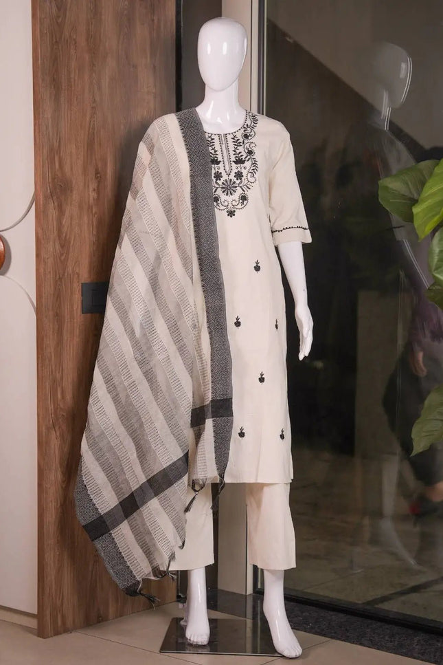Khadi Cotton Straight Kurti with Palazzo Set | Breathable Ethnic Co-ord - Rosepetals Luxe