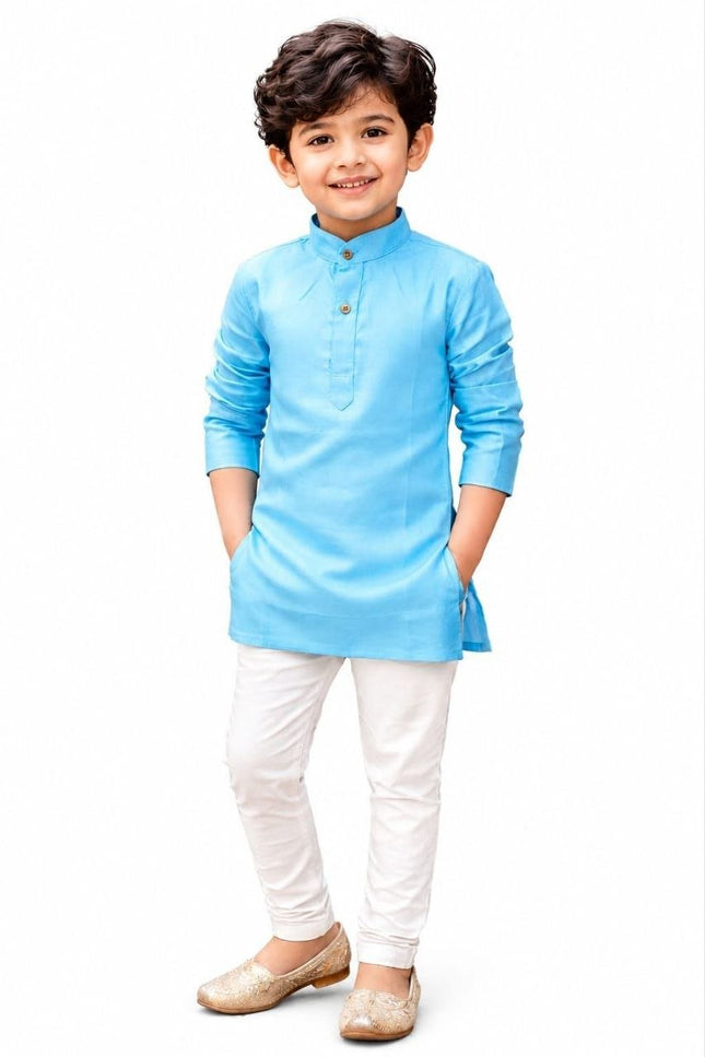 Kids Magic Cotton Kurta Pant Set | Boys Ethnic Wear | Festive & Casual - Rosepetals Luxe