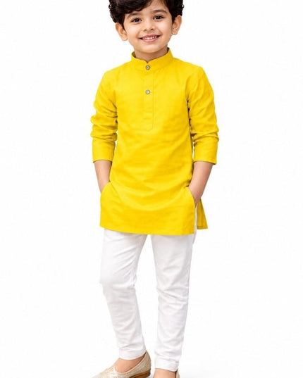 Kids Magic Cotton Kurta Pant Set | Boys Ethnic Wear | Festive & Casual - Rosepetals Luxe