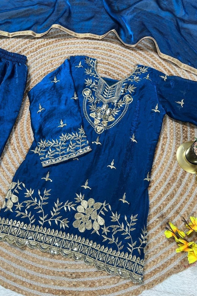 Kids Palazzo Set Ready to Wear | Premium Pure GMY Silk - Fully Stitched - Rosepetals Luxe